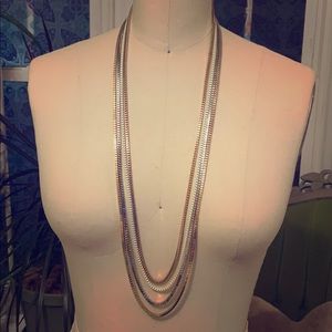 Multi colored metal chain necklace
